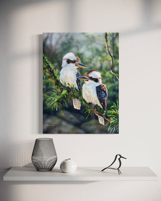 Laughing Kookaburras - Titled "Rainforest Glow"