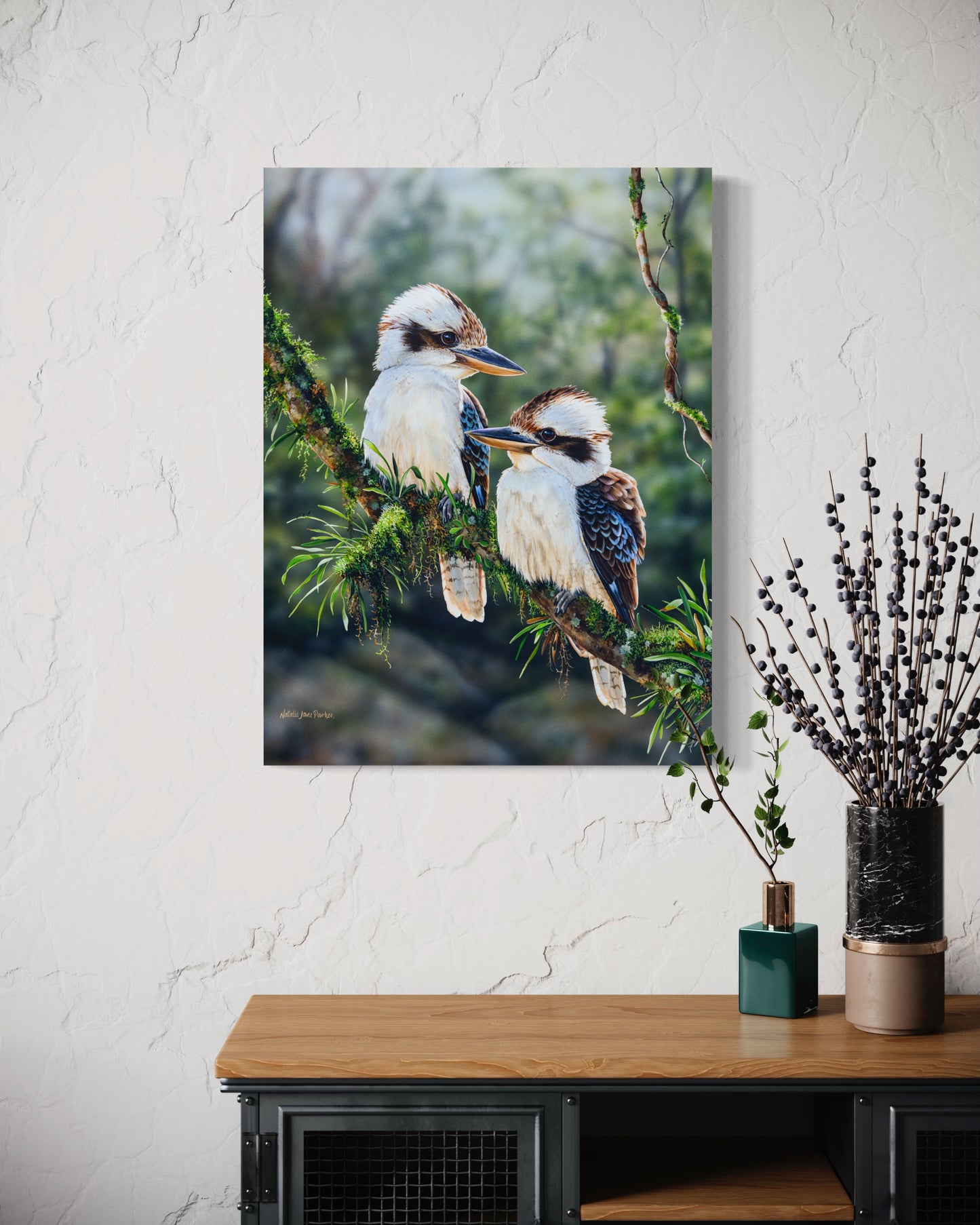 Laughing Kookaburras - Titled "Rainforest Glow"